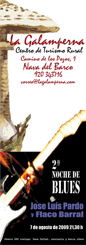 Galamperna, turismo rural, Nava del Barco, Gredos, 2º noche blues, Julián jiménez, diseño jesús garcía jiménez