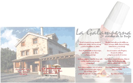 Galamperna, turismo rural, Nava del Barco, Gredos, jornadas trufa 2009, Julián jiménez, diseño jesús garcía jiménez
