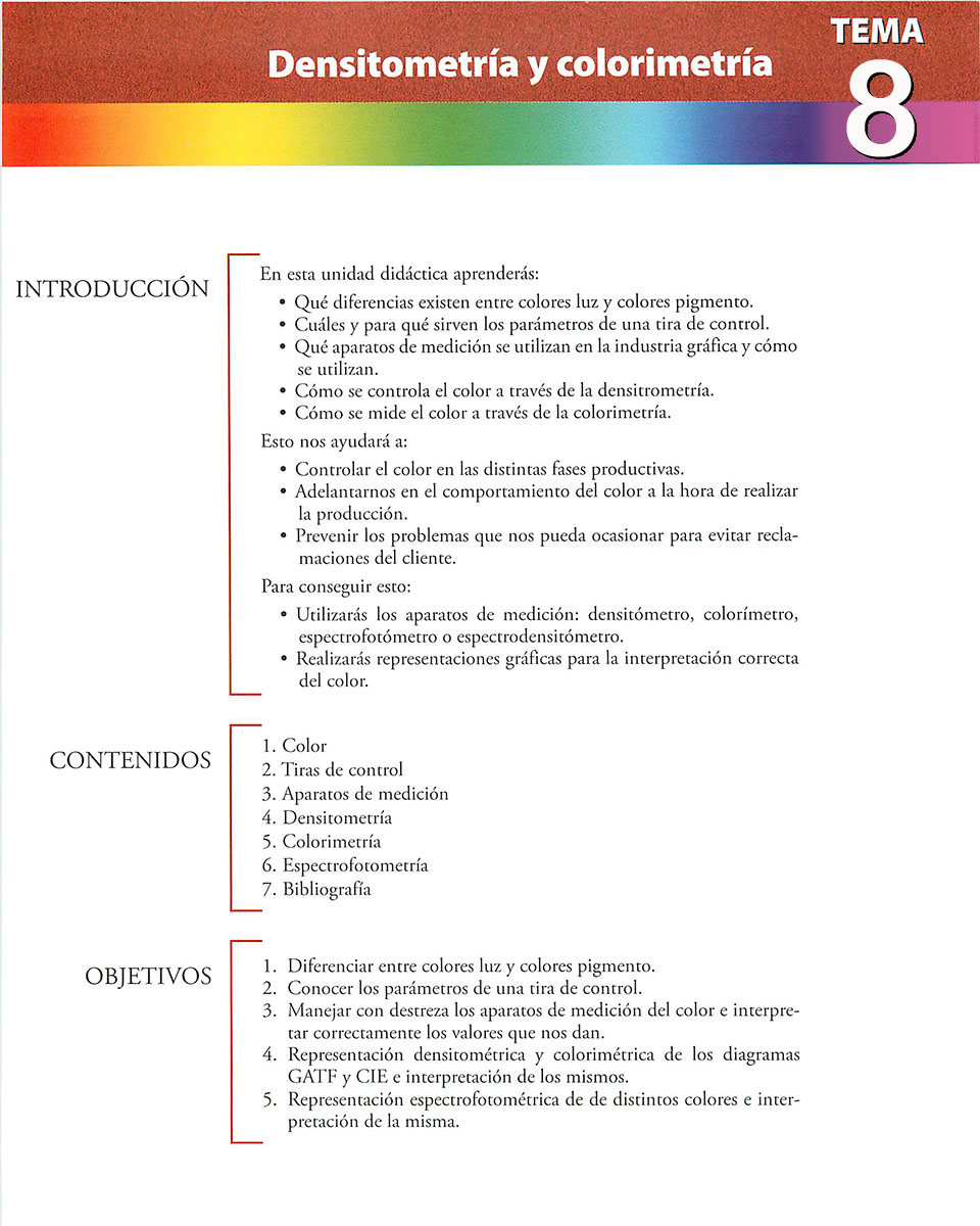 Materiales de producción en artes gráficas, capítulo 8