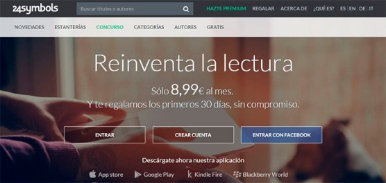24symbols, libro electrónico, lectura por subcripción, ebook