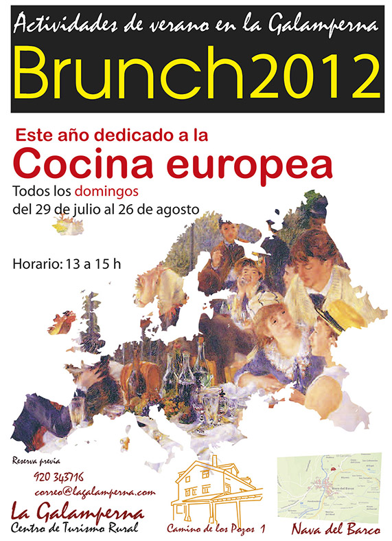 brunch, cocina europea, centro de turismo rural la galamperna, nava del barco, gredos, julián jiménez, propuesta de marca, la galamperna, centro de turismo rural, nava del barco, gredos, julián jiménez, diseño jesús garcía jiménez