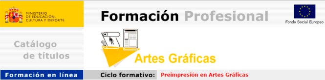 curso preimpresión online, ministerio de educación, artes gráficas, cnice