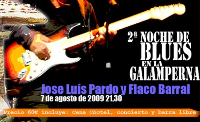 entrada 2ª noche blues, centro de turismo rural la galamperna, 2009, nava del barco, gredos, julián jiménez, diseño jesús garcía jiménez