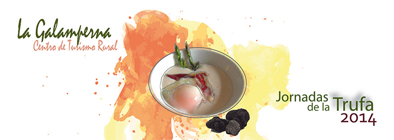 menú, jornadas de la trufa, centro de turismo rural la Galamperna, nava del barco, gredos, julián jiménez, diseño jesús garcía jiménez