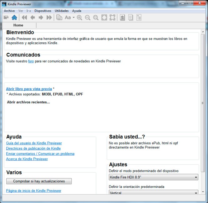 kindle previewer, formatos libros electrónicos, 