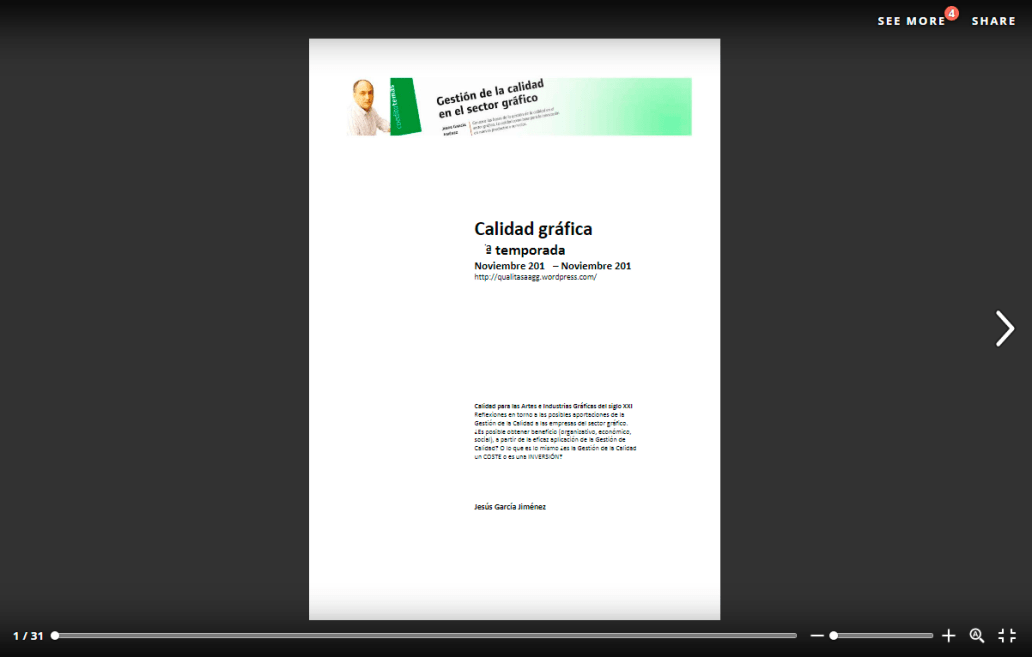 Gestión de la calidad; sector gráfico; jesusgarciaj