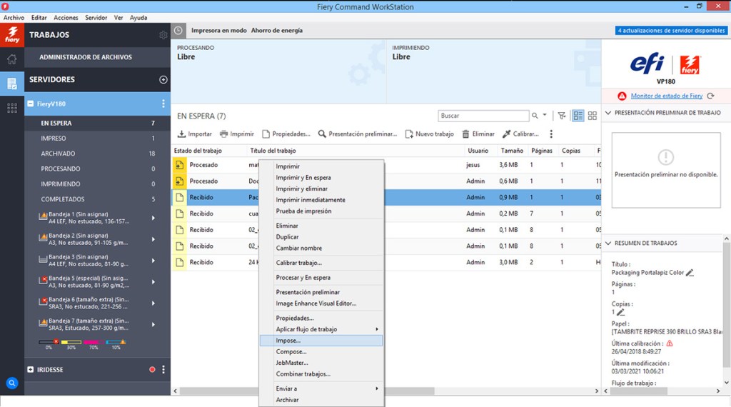 A vueltas con EFi - Fiery Imagen 1; jesusgarciaj; cambiar colores con PitStop en Fiery de Efi